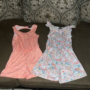 Little Girl 2 Pieces Floral Summer Rompers